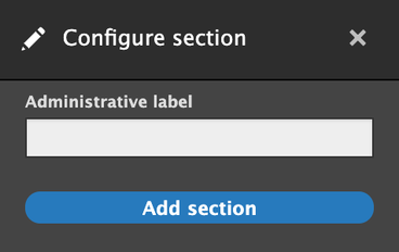 adding a label to the section in Layout Builder