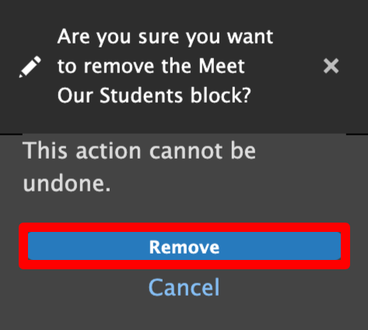 Remove block button